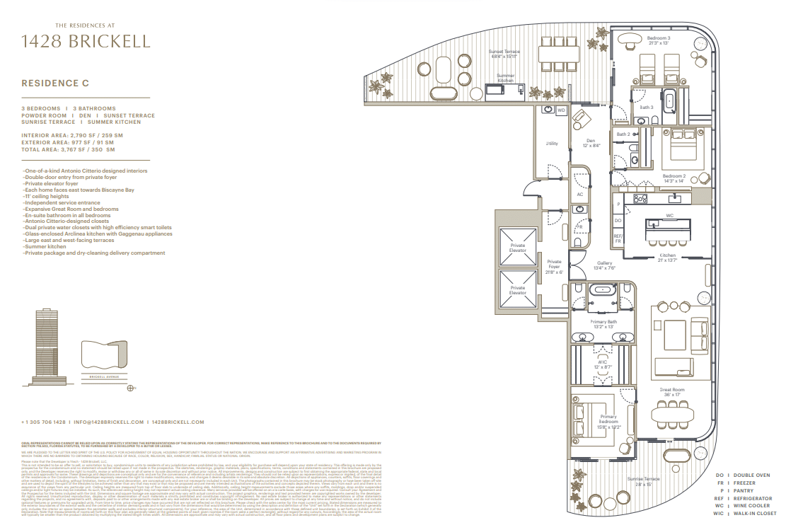 the residences at 1428 brickell, 1428 brickell planos de residencias